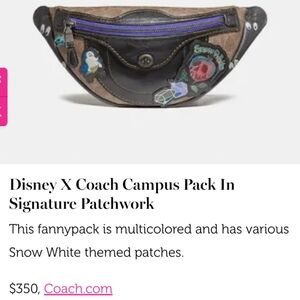DISNEY × COACH "Snow White"🍎 fanny pack/handbag